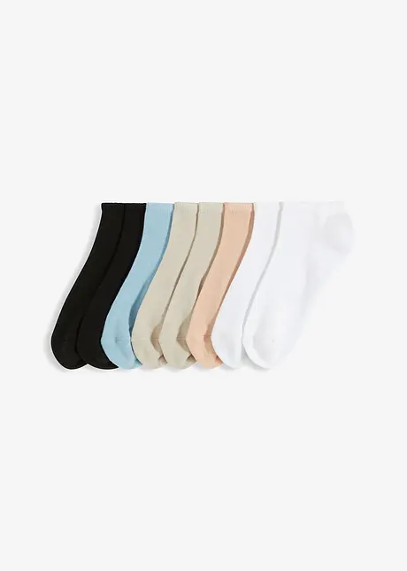 Lot de 8 paires de chaussettes courtes à semelle éponge avec coton, bonprix