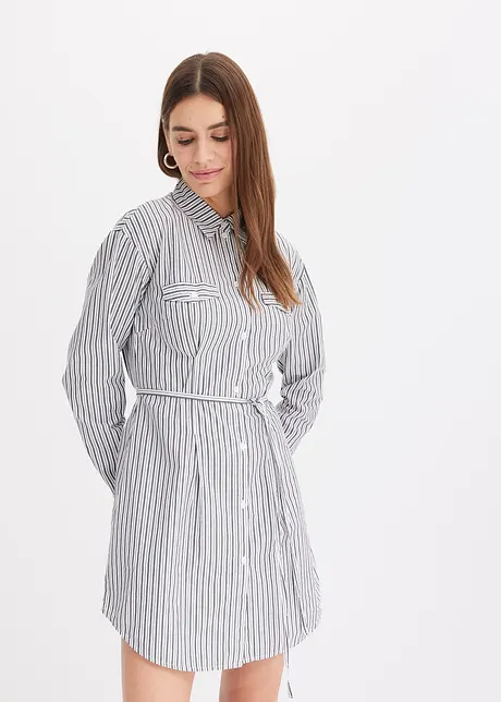 Robe chemise en popeline rayée, bonprix