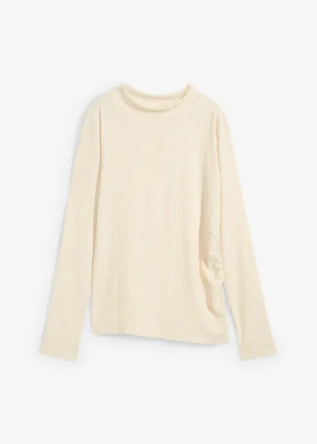 Langarmshirt aus strukturiertem Crêpe, bonprix