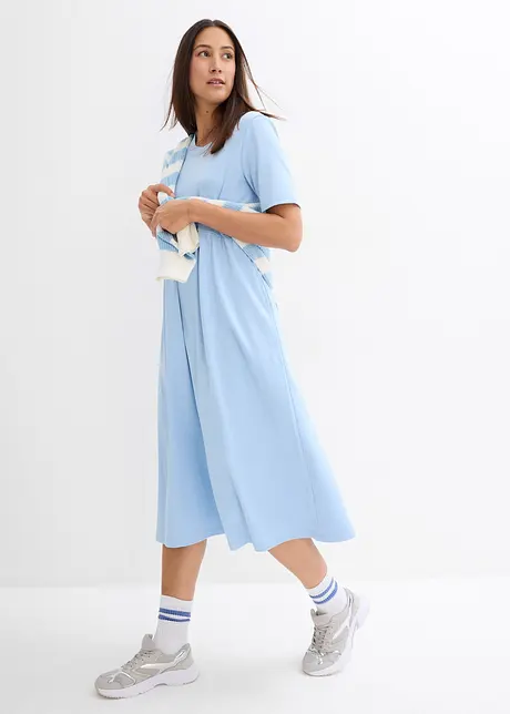 Ausgestelltes Jerseykleid aus schwerer Baumwolle, bonprix