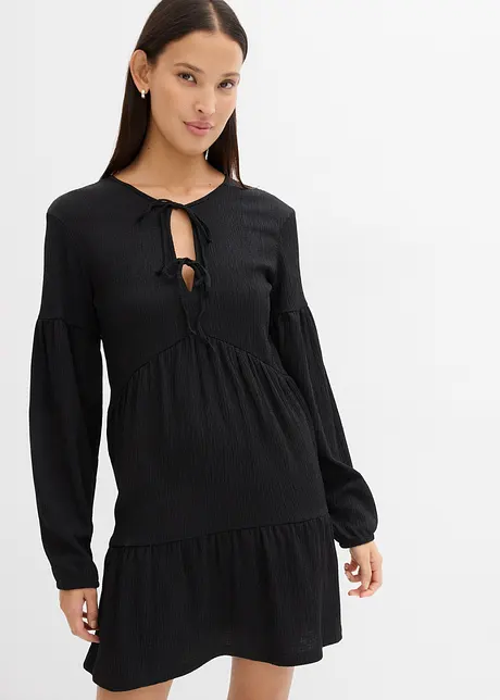 Robe en jersey crêpe texturé, bonprix