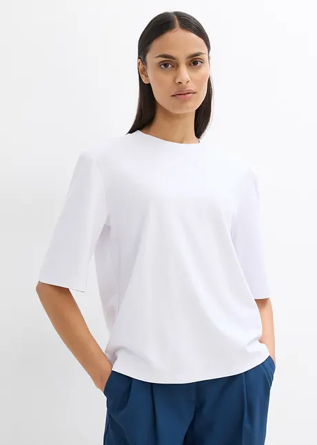 Shirt mit Schulterpolstern aus Viskose-Mix, bonprix