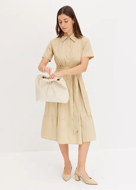 Robe-chemise en matière élastique, bonprix