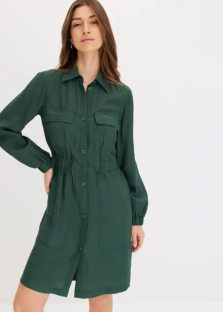 Hemdblusenkleid aus feinem Viskose-Mix, bonprix