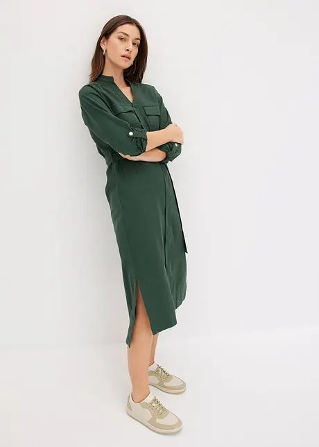 Hemdblusenkleid in Midi-Länge, bonprix