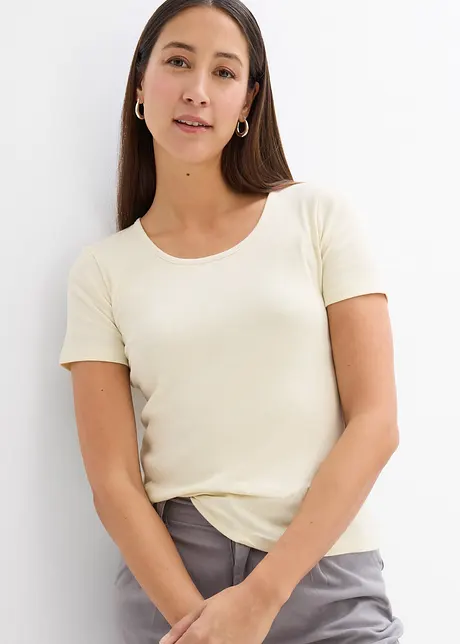 Rippshirt mit reiner Bio-Baumwolle (2er Pack), bonprix