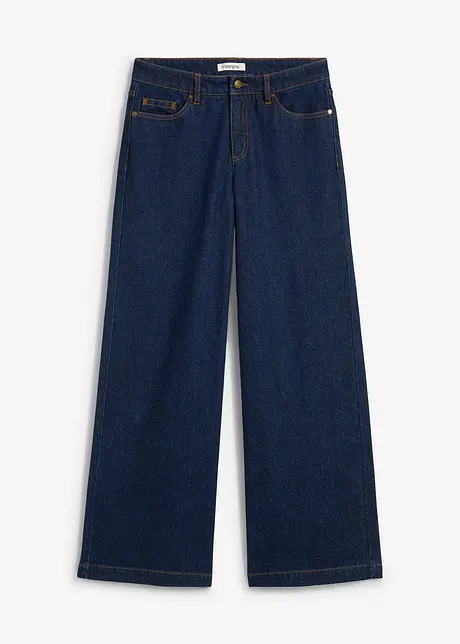 Wide-Leg-Jeans, Mid Waist, Full Length, bonprix