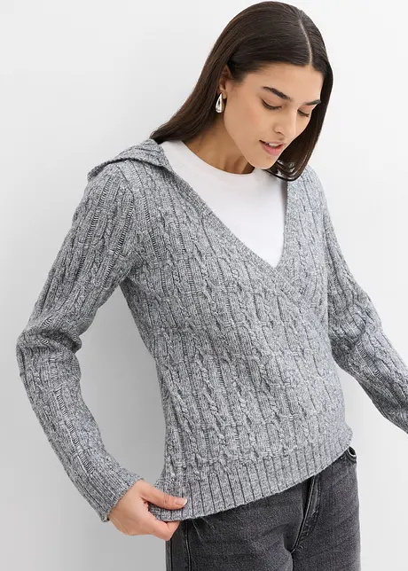 Pull à capuche et base asymétrique, bonprix