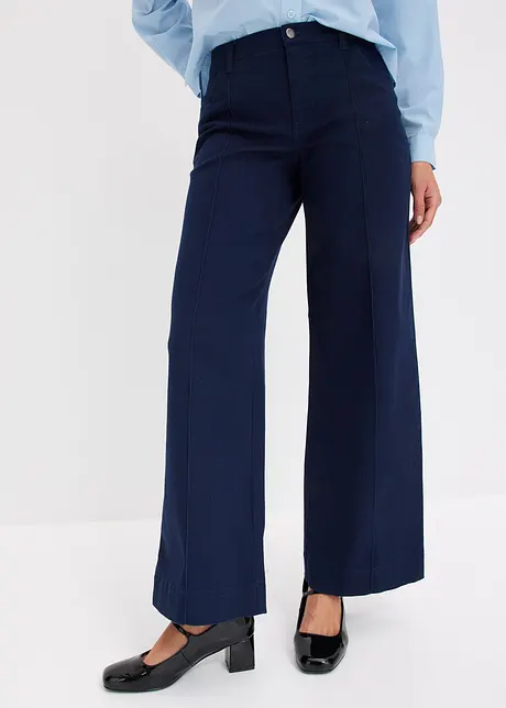 Pantalon twill avec passepoil, bonprix