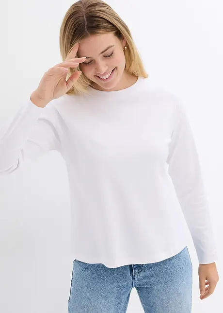 T-shirt manches longues en jersey lourd interlock, bonprix