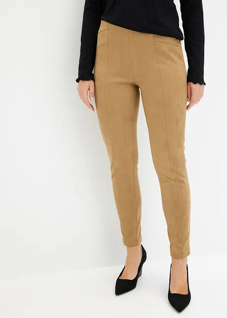 Velourlederimitat-Hose mit Bequembund, bonprix