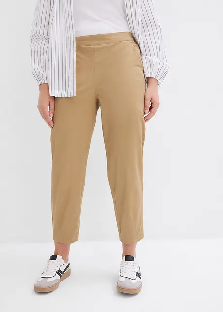 Pantalon à enfiler en coton élastiqué, bonprix