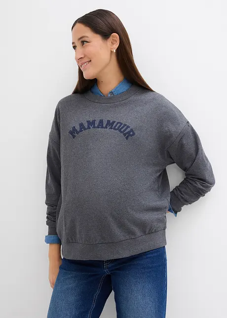 Sweat-shirt de grossesse et d'allaitement avec fermetures zippées, bonprix