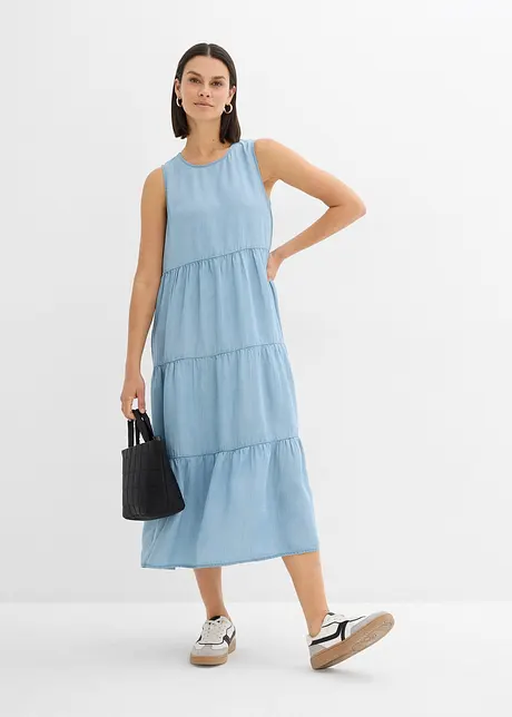 Midikleid aus glattem Lyocell, bonprix