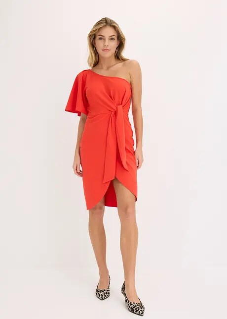 One-Shoulder-Kleid mit Raffung, bonprix