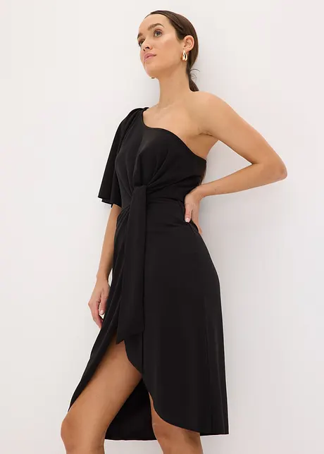 Robe une épaule avec fronces, bonprix