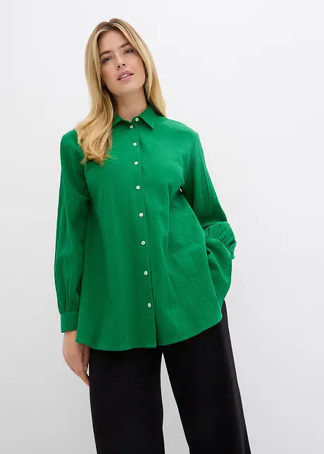 Weite Longbluse aus reiner Baumwolle, bonprix
