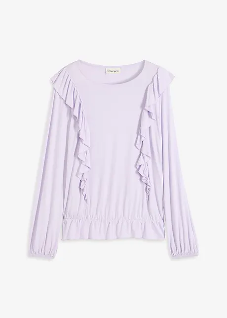 Blouse volantée en jersey, bonprix