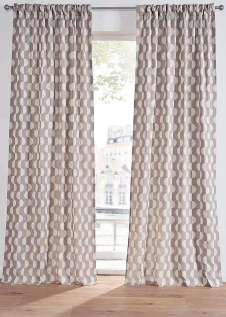 Rideau en coton à motif graphique (1 pce), bonprix