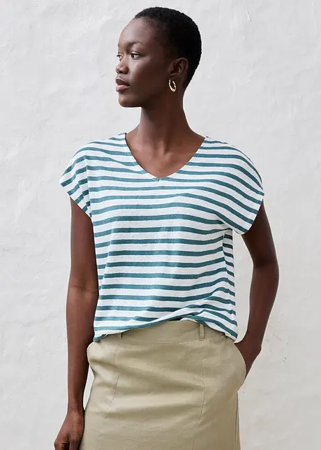 Shirt aus Leinen mit Fledermausärmeln, bonprix