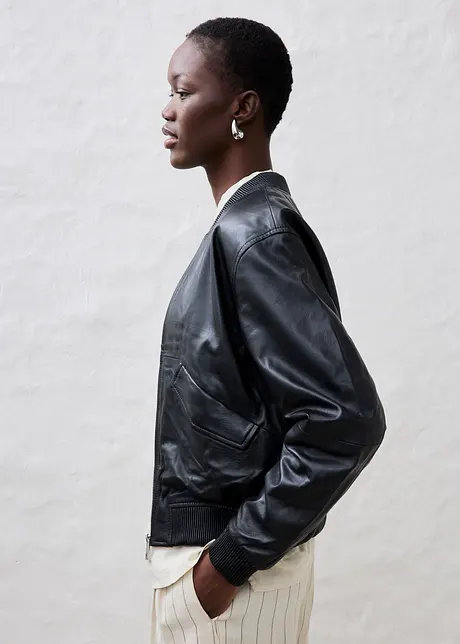 Lederblouson aus Lammnappa, bonprix