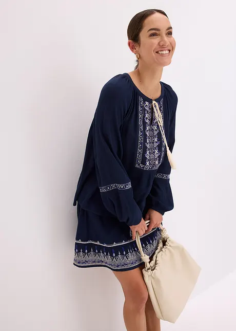 Blouse oversize à broderies, bonprix