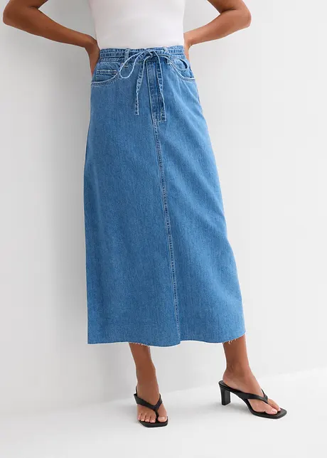 Jeansrock Mid Waist Midilänge, Super Soft, bonprix