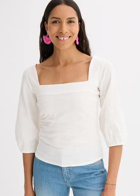 Bluse mit Puffärmeln und Smoke-Detail, bonprix