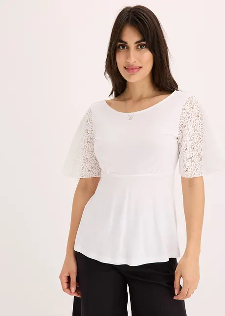 Shirt mit Spitzenärmeln, bonprix