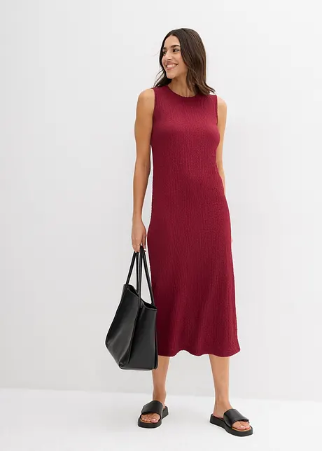 Robe en jersey crêpe gaufré, bonprix