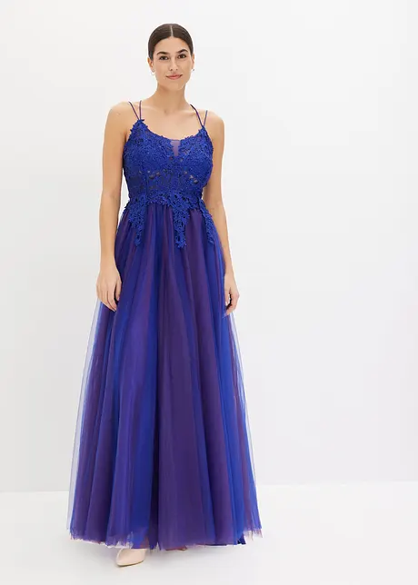 Maxikleid aus zartem Tüll mit Spitze, bonprix