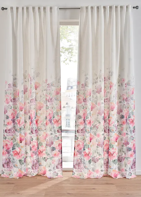 Rideau à imprimé floral (1 pce), bonprix