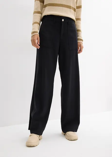 Pantalon fluide en lin mélangé, bonprix