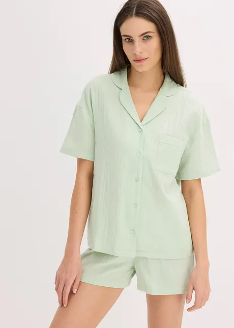 Pyjashort boutonné en gaze de coton, bonprix
