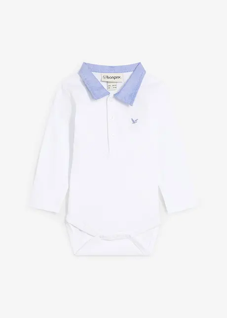 Body bébé à col chemise, 100% coton, bonprix
