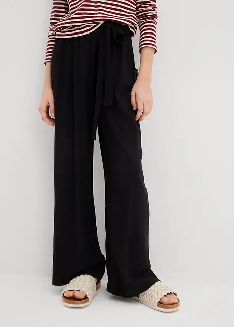 Pantalon palazzo en viscose douce, bonprix