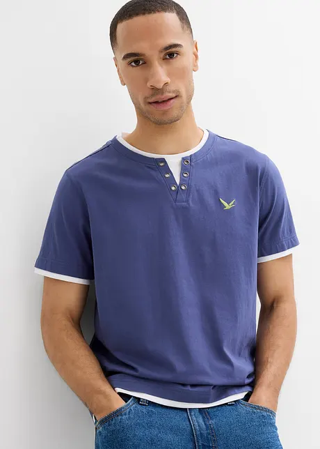 2 in 1 Shirt, Kurzarm (2er Pack), bonprix