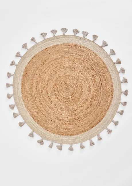 Tapis Kilim rond à franges, bonprix