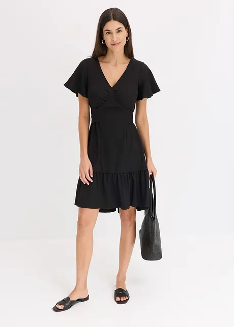 Jerseykleid aus leichtem Crêpe mit Flügelärmel, bonprix