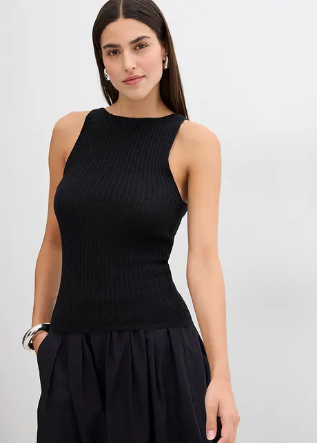 Top ajusté en maille de viscose mélangée, bonprix