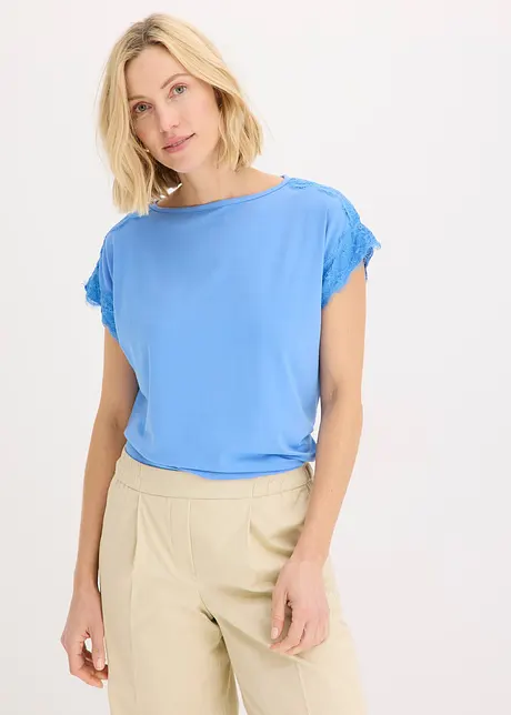 T-shirt en viscose avec dentelle, bonprix
