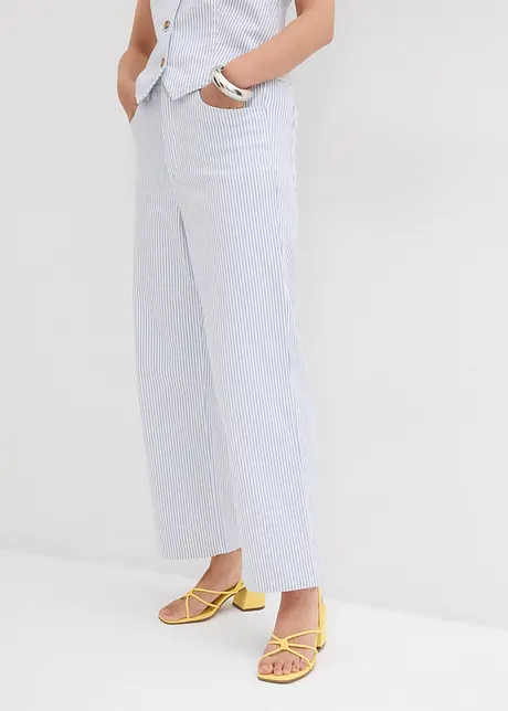 Wide-Leg-Jeans High Waist, cropped, bonprix