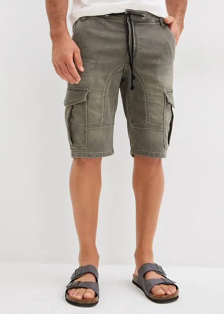 Bermuda en molleton aspect jean, Regular, bonprix