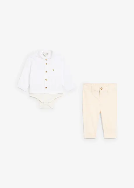 Body chemise et pantalon chino 100% coton (ens. 2 pces), bonprix