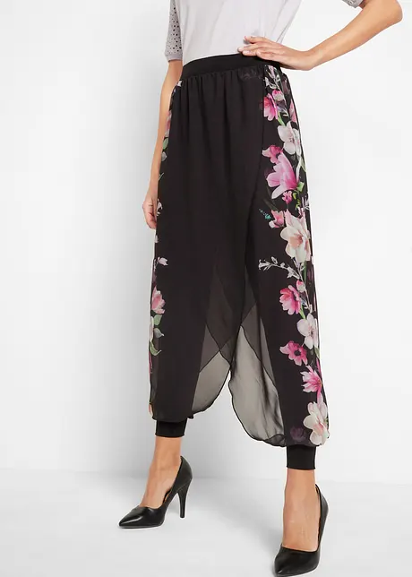 Pantalon avec empiècements crêpe, bonprix