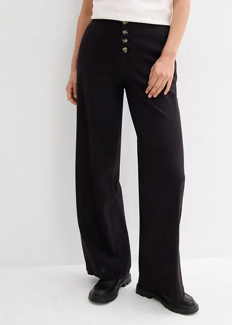 Pantalon palazzo en lin mélangé, bonprix