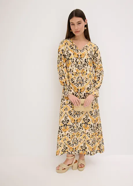 Robe caftan imprimée en viscose fluide, bonprix