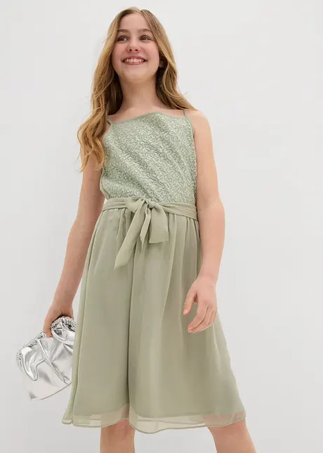 Robe en crêpe avec sequins, bonprix
