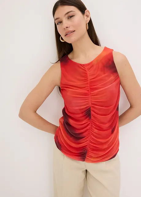 bedrucktes Top aus softem Mesh, bonprix