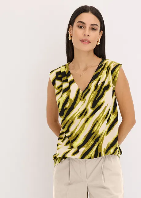 Top en jersey à plis plats et épaulettes, bonprix